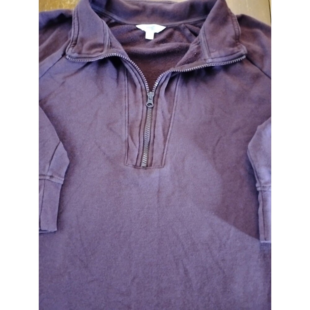 Terra & Sky Womens Sz.3X Burgundy 1/4 Zip Fleece Pullover SweatShirt